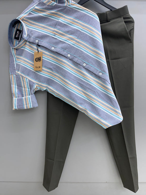 Strip Shirt With Trouser Pant
