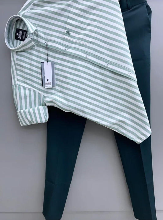 STRIP SHIRT WITH TROUSER COMBO