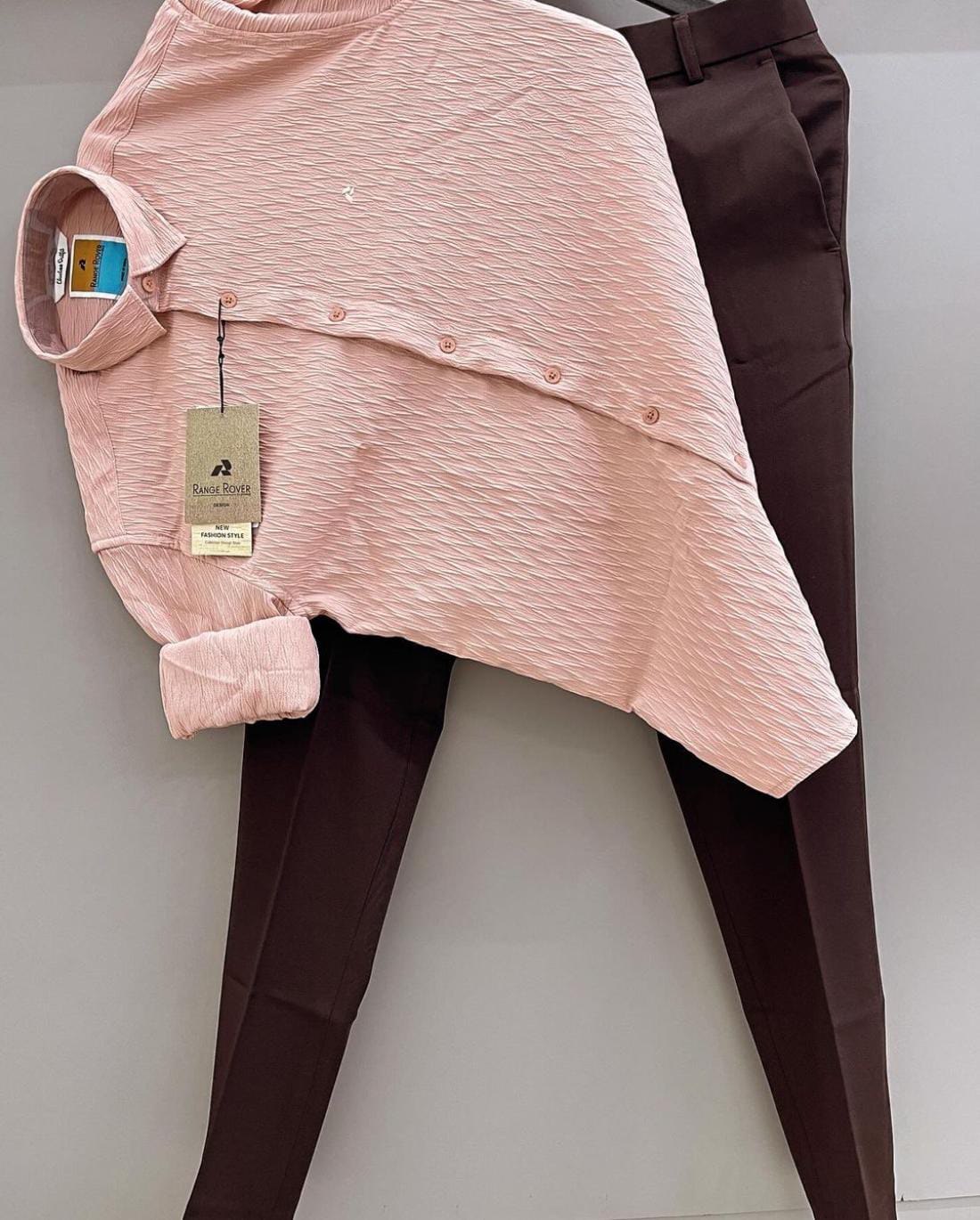 Jacquard shirt with trouser combo