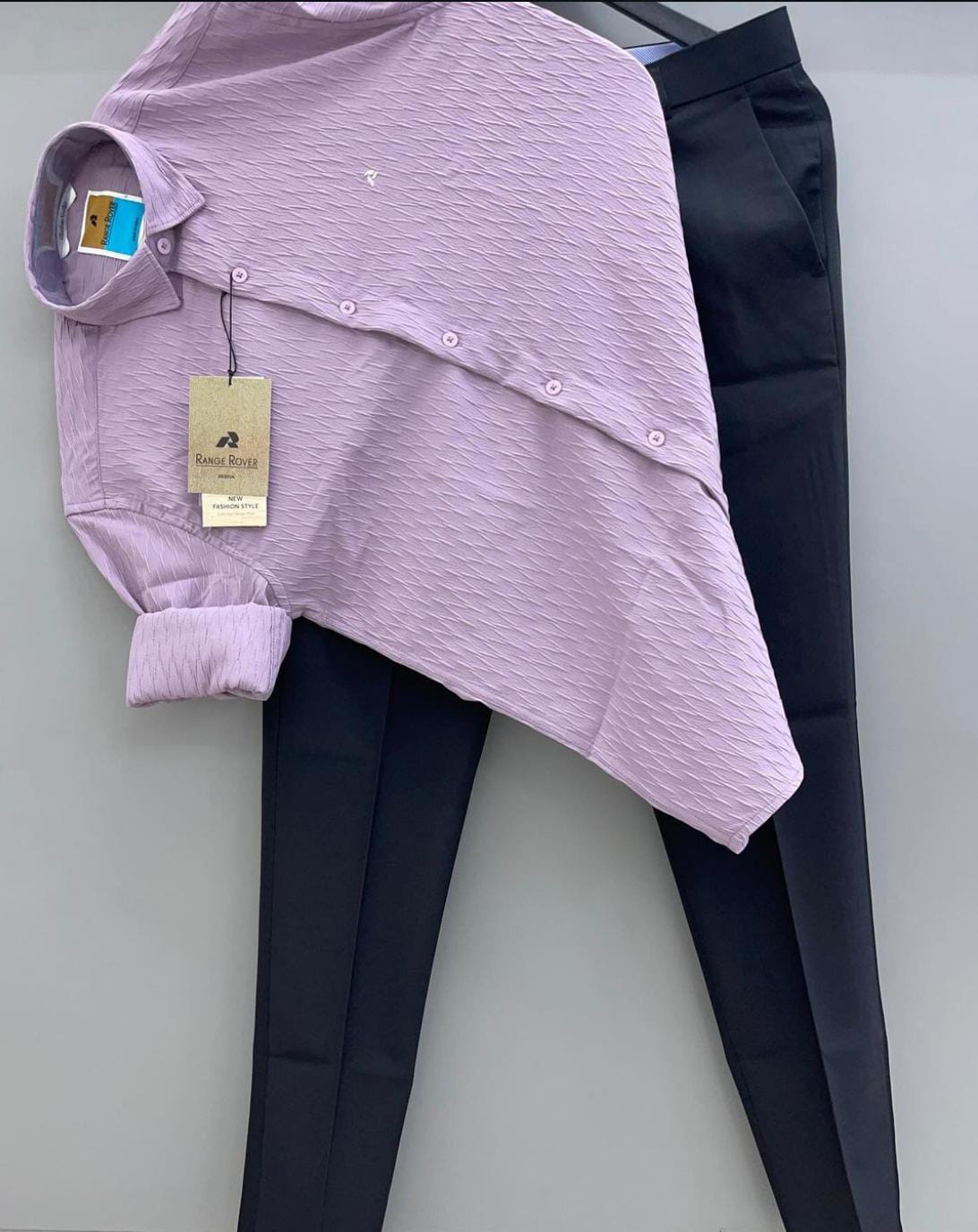 Jacquard shirt with trouser combo