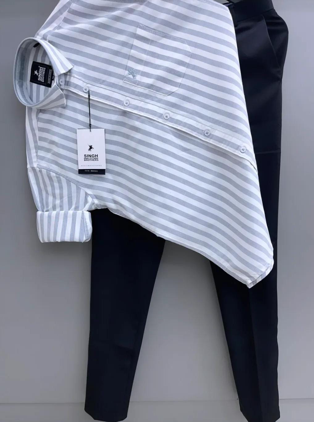 STRIP SHIRT WITH TROUSER COMBO