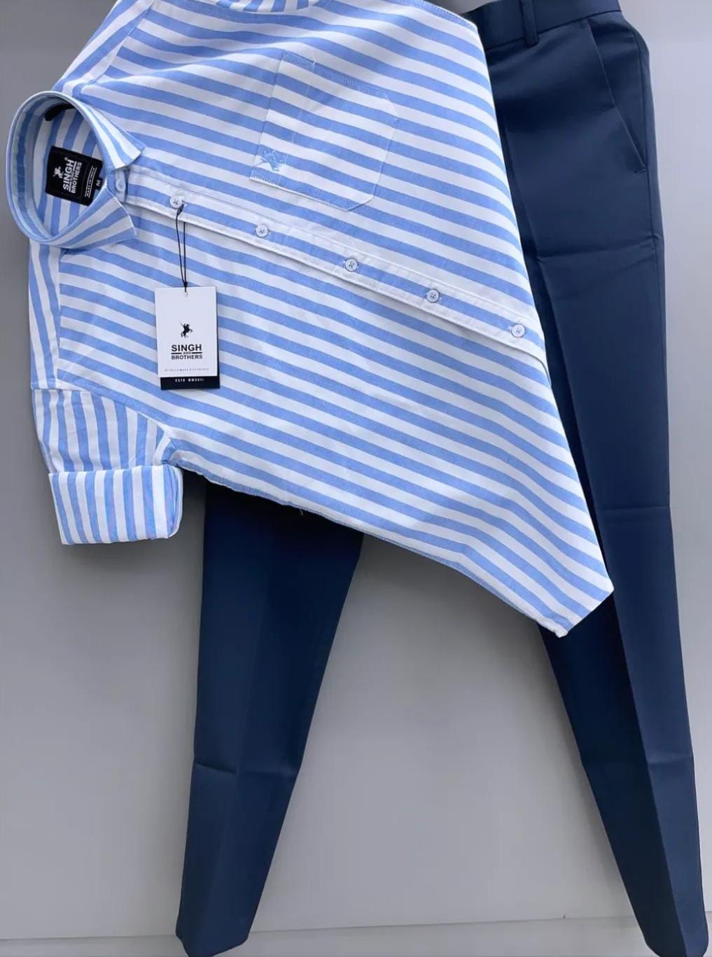 STRIP SHIRT WITH TROUSER COMBO