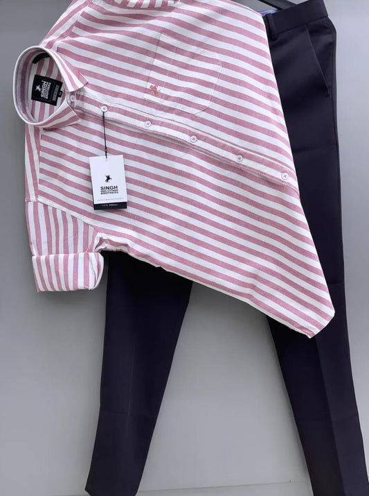 STRIP SHIRT WITH TROUSER COMBO